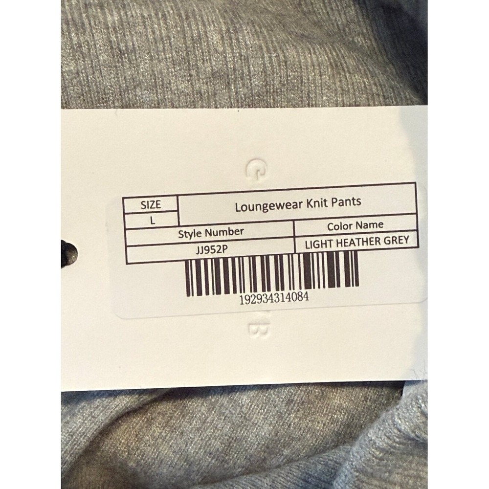 Grey Lab Los Angeles Rib Knit Lounge Pants Light Heather Grey Size L NWT Wide - Picture 5 of 7